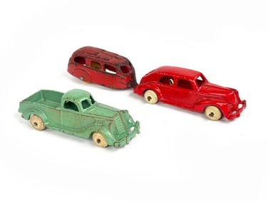 Hubley Midget Express Truck and Sedan with Trailer Cast Iron
