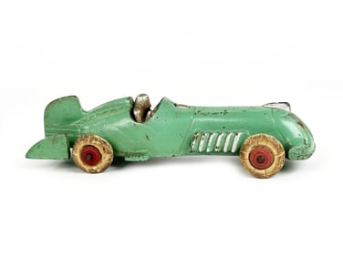Hubley Green Race Car in Cast Iron