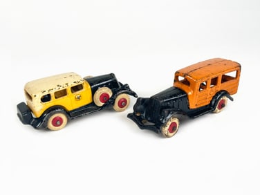 Hubley Woody and Take Apart Cast Iron Sedan