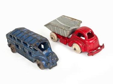 Hubley Cast Iron Truck and Bus Lot of 2