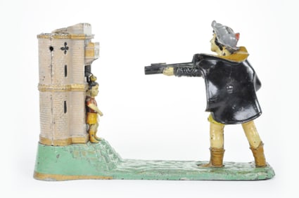 J.E. Stevens Co. Cast Iron No. 331 “William Tell” Mechanical Bank