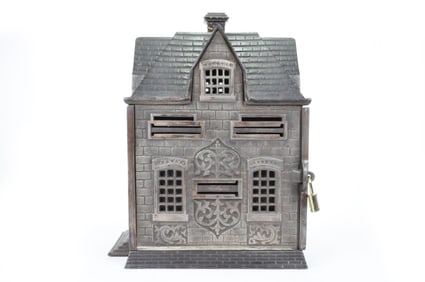 Home Savings Cast Iron Bank - Property of Colorado Savings Bank Denver Bank