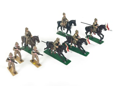 Five Mounted Soldiers and Standing Soldier Lot Likely by Alan F. Kelsey