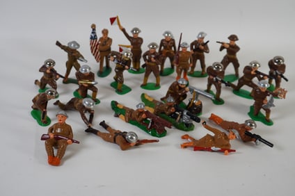 Lot of 24 WWI USA Army Soldiers Lead Modern and Repaints