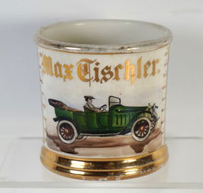 Named Occupational Shaving Mug Featuring Open Top Touring Car Automobile