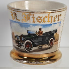 Named Occupational Shaving Mug Featuring Top Down Open Touring Car / Automobile