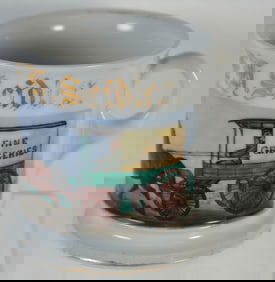 Named Occupational Shaving Mug Featuring Horse Drawn Grocery Wagon