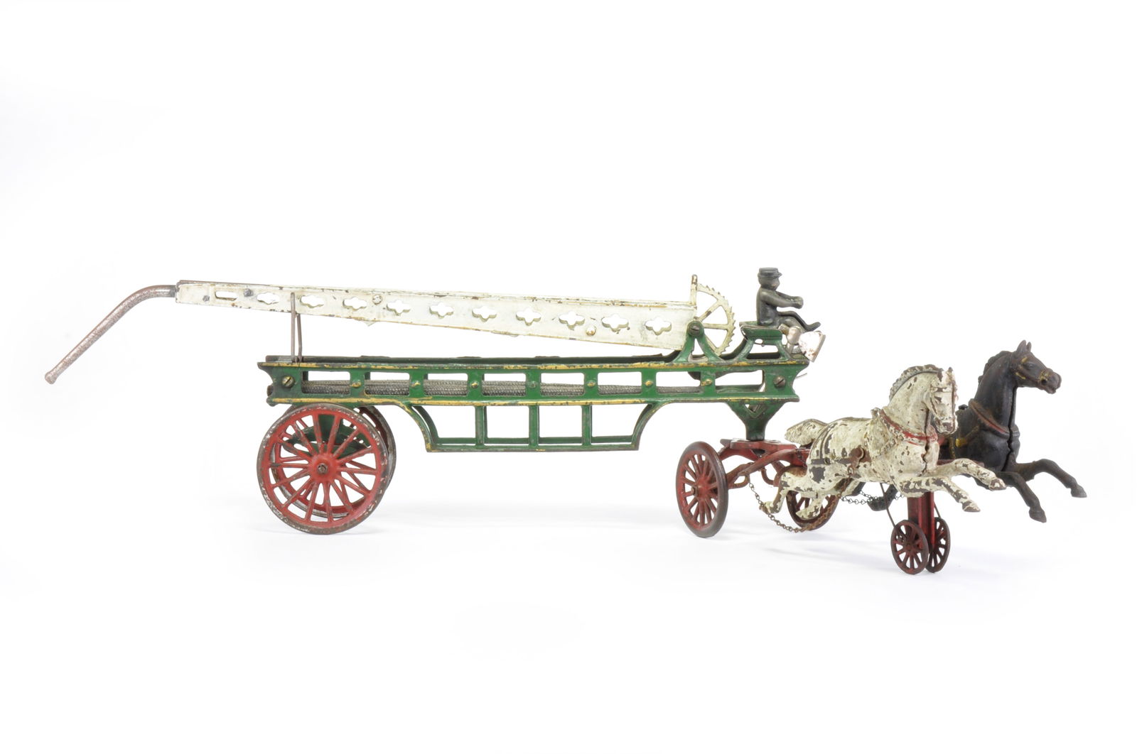 Dent Cast Iron Horse Drawn Fire Tower Aerial Hose Fire Wagon Auction