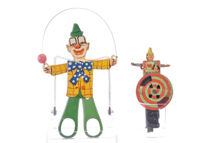 Arnold Clown Mechanical Tin Toy Lot of 2