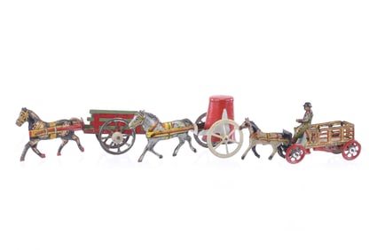 Set of 3 German Horse Drawn Penny Toys