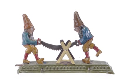 Meier Gnome Sawing Tin Penny Toy