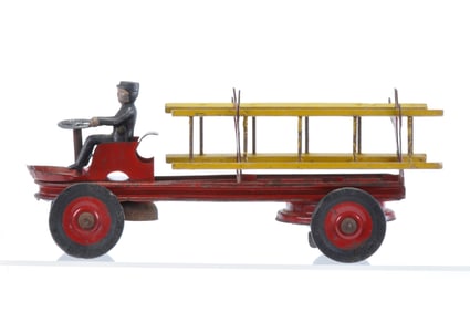 Kingsbury Fire Ladder Truck Steel Windup