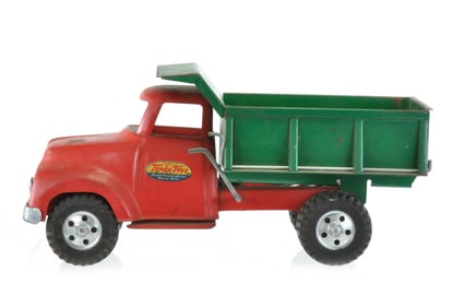 Red and Green Tonka Steel Dump Truck 1955