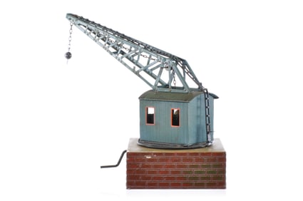 Marklin Tin Train Crane with Brick Base