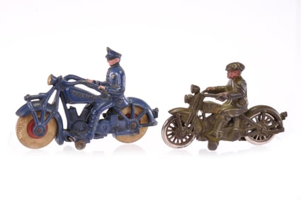 Hubley Harley Davidson and Champion Cast Iron Motorcycle