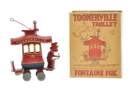 Dent Toys Cast Iron Toonerville Trolley with Box