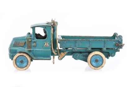 First Variation Blue Arcade Mack Dump Truck in Cast Iron