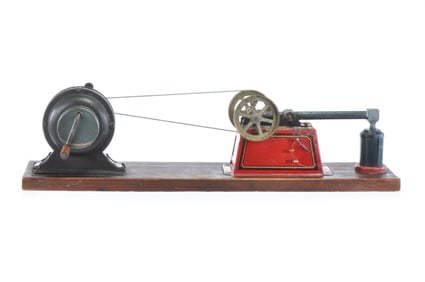 J.L. Hess (JLH) Tin Lithographed Crank Wind Friction Motor Dynamobil Machine Germany