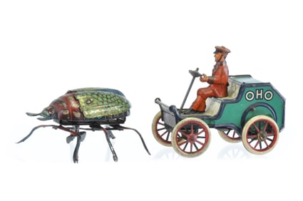 Lehmann Bug and OHO Car Lot of 2 Tin Windups