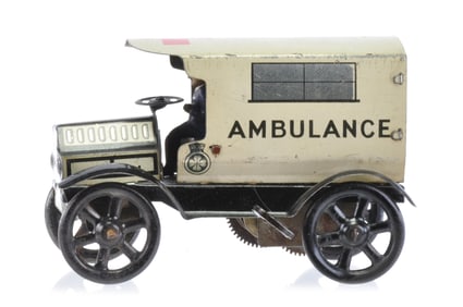 Clockwork Ambulance Van by A. Wells Tin Toy