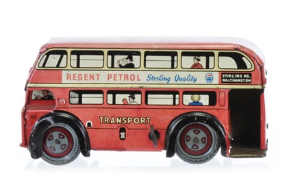 Wells Tin Windup City Bus with Regent Petrol Advertising