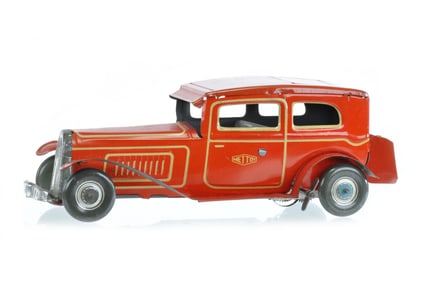 Immaculate Red Mettoy Tin Windup Coupe