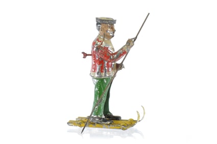 Early German Tin Skier by Max Dannhorn ca 1902