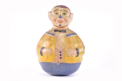 Large Clown with Brown Hat and Tie Rolly Dolly