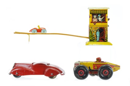 Marx and Unique Art Tin lot of Car Toys