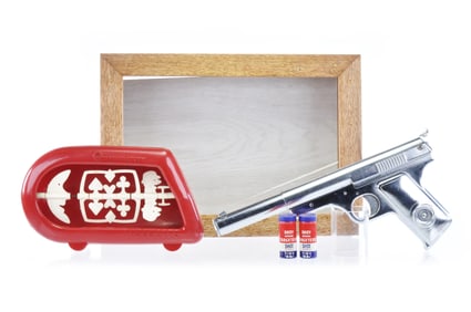 Daisy Chrome Plated Toy Gun and Targets in Steel and Plastic