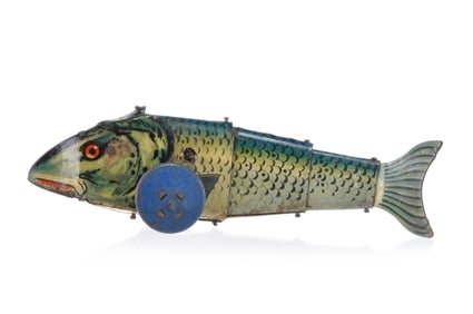 Rare and Early Marx Windup Fish Tin Toy