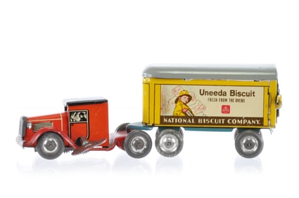 Lindstrom United Biscuit Company Tractor Trailer Tin
