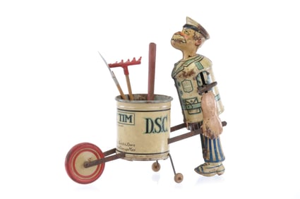 Marx Tidy Tim Tin Cleanup Man Windup Toy
