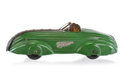 Streamlined Green Race Car with Riders by Wyandotte