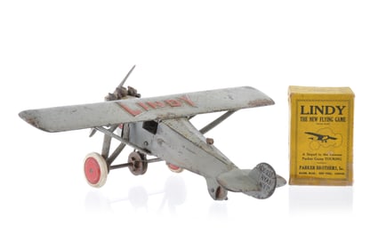 Large Hubley Lindy Cast Iron Airplane