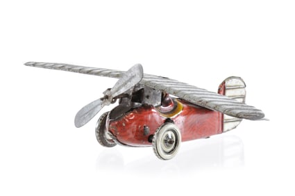 Unusual Bi-Wing Tin Airplane Saalheimer & Strauss, Germany