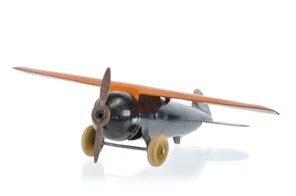 Wyandotte No. 201 Orange and Black Steel Propeller Plane