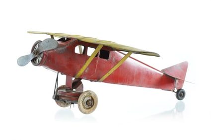 Rare Kingsbury High Wing Windup Airplane in Steel