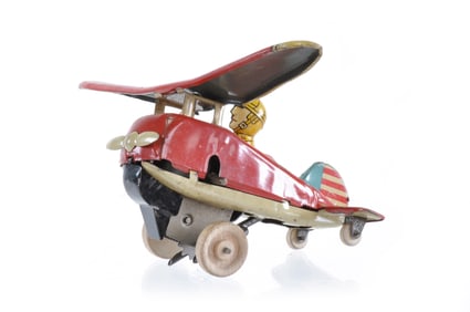 Marx Looping Plane Tin Litho Windup in Red