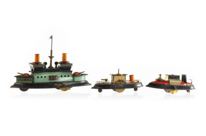 Hess Battleship and Cruiser Set Columbia Tin Windup