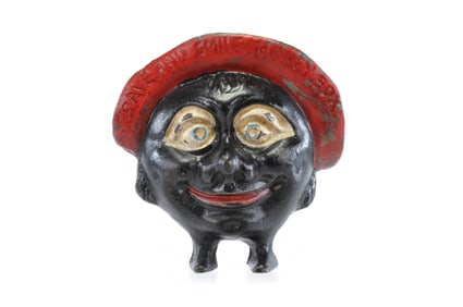 Sydenham & McOustra/Chamberlain & Hill Cast Iron Save and Smile Money Box Still Bank
