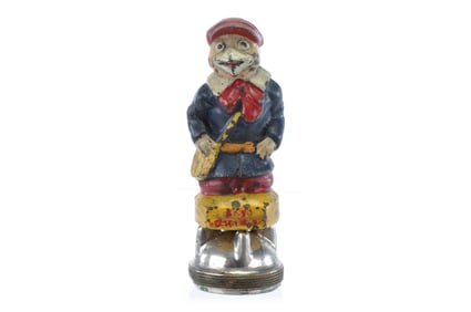 Peter's Weatherbird Shoes Arcade Cast Iron Still Bank and Hood Ornament