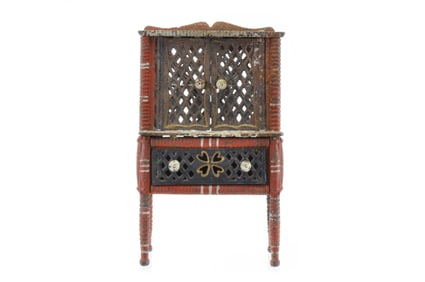 Stevens & Brown ca. 1872 Cast Iron Toy Bookcase Dollhouse Furniture
