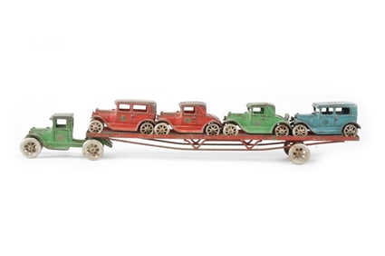 Arcade Cast Iron Truck with Model A Trailer