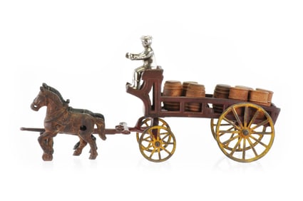 Exceedingly Rare Arcade Cast Iron Stake Truck