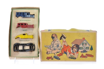 Boxed A.C. Williams Interchangable Cast Iron Auto Set