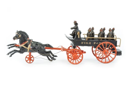 Biggest Ives Fire Patrol Cast Iron with Firemen