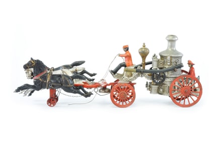 Hubley Large Cast Iron Fire Engine circa 1915