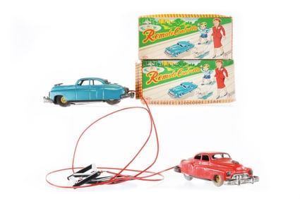 Two Boxed Remote Control Tin Cars by F.T. and Yone, Japan