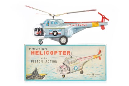 Friction Tin Helicopter by Nomura Toys, Japan Boxed